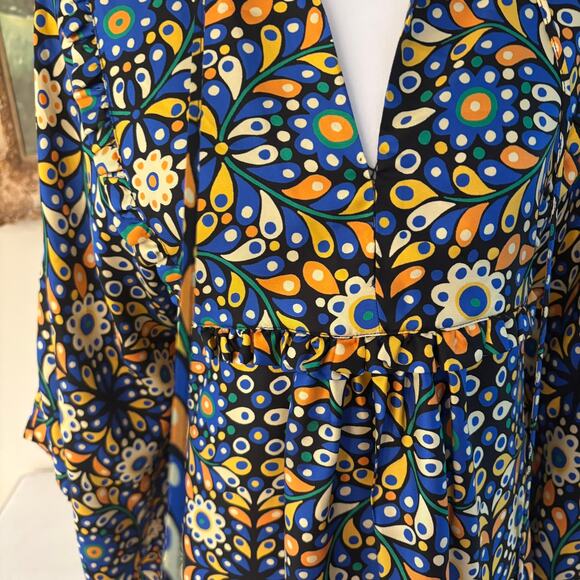 La DoubleJ Silk Kimono Caftan Dress Made In Italy With Mantero Dress - Picture 7 of 15